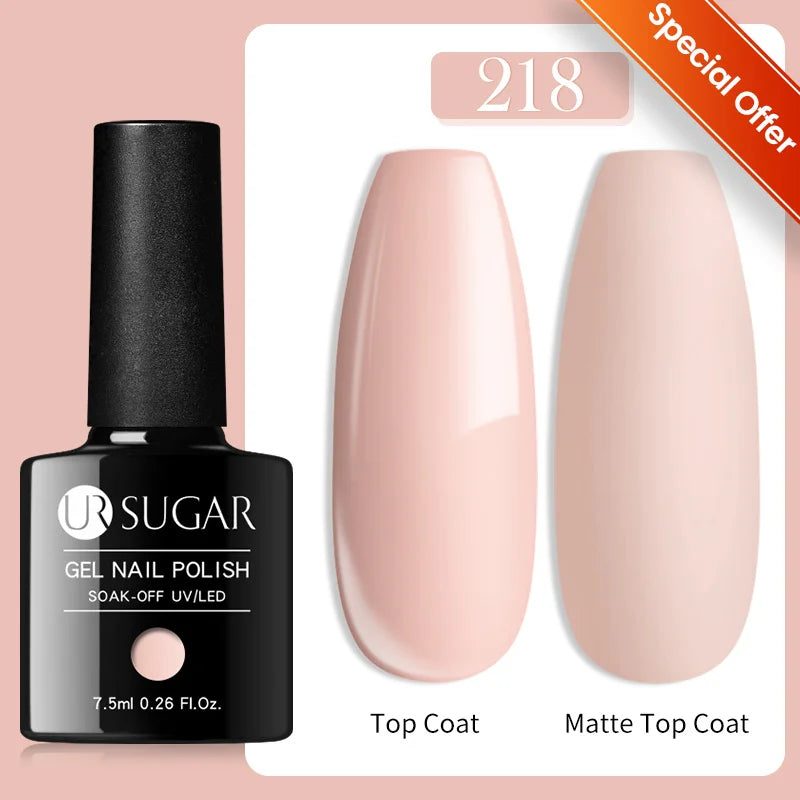 UR SUGAR 7ml Nude Crystal Rubber Base Gel Natural Color Semi Permanent Soak off UV LED Gel Nail Art Varnish