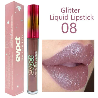 Waterproof Diamond Shimmer Glitter Lip Gloss 15 Colors Matte Glitter Liquid Lipstick Diamond Pearl Colour Lip Gloss Sexy Make Up