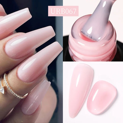 UR SUGAR 7ml Nude Crystal Rubber Base Gel Natural Color Semi Permanent Soak off UV LED Gel Nail Art Varnish