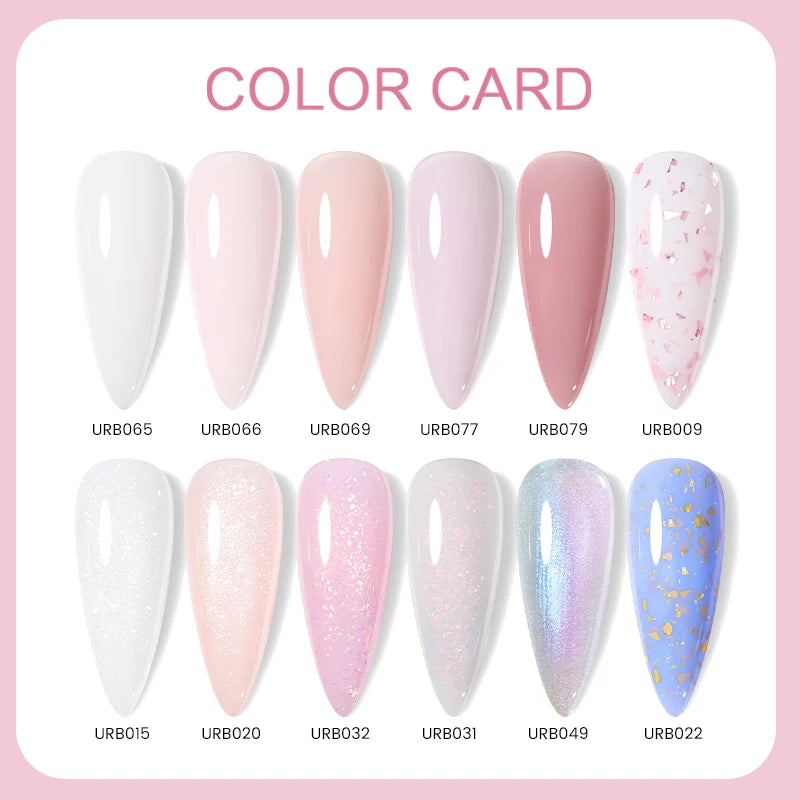 UR SUGAR 30ml Rubber Base Gel Nail Polish Refill Supplier Nude Jelly White UV/LED  Soak Off Profession Hybrid Gel For Manicure