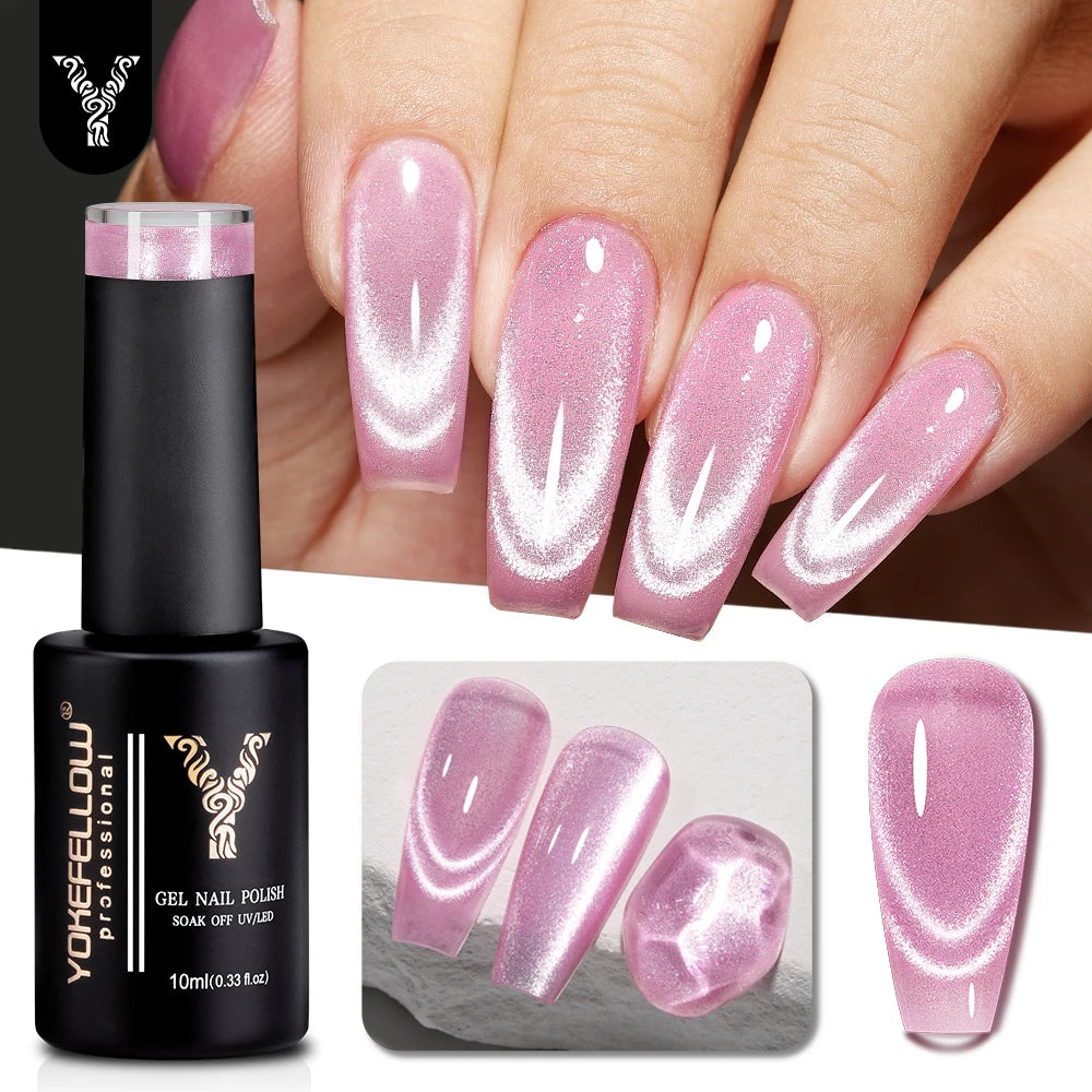 YOKEFELLOW 2024 New Dreamland Cat Eye Gel Nail Polish 10ml Dual Gloss Dreamland Color Soak Off Cat Magnetic UV Gel Varnish DIY