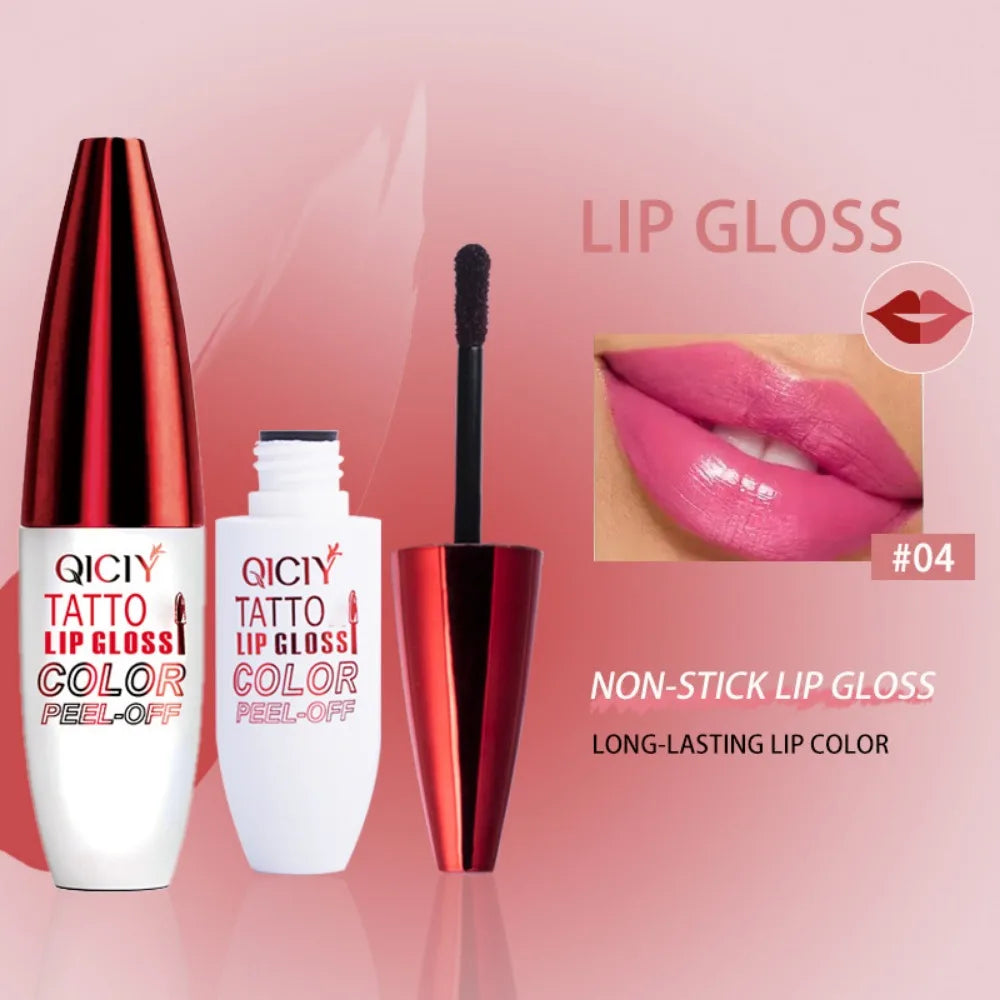 4 Color Liquid Peel-off Lip Gloss Waterproof Long-lasting Matte Lipstick Non-stick Cup Makeup Moisturizing Lip Tattoo Pigment