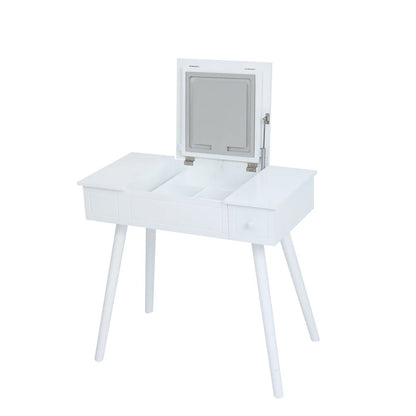 Vanity Desk Set with LED Lighted Mirror Power Outlet, Flip Top Makeup Vanity Table with Drawers  Cabinet, for Bedroom, Bathroom,