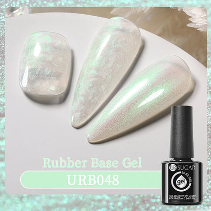 UR SUGAR 7ml Crystal Nude Rubber Base Gel Milky White Pink Gold Glitter Semi Permanent Soak Off UV LED Nail Art Construction Gel