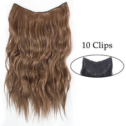 Synthetic 5 Clip In Hair Extensions Long Straight Hairstyle Hairpiece Black Brown Blonde 80CM Natural Fake Hair For Women