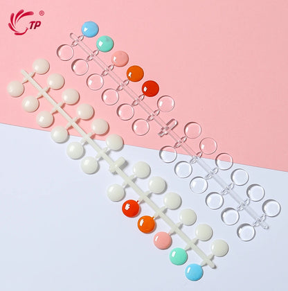 TP 120pcs Nail Color Table with Stickers for UV/Gel/Polish Nail Capsule Gel Enamel Bottle Sample Flat Back Color Card Nail Tools