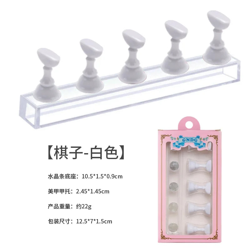 1Set Magnetic Nail Holder Practice Display Stand Nail Polish Acrylic Crystal Showing Shelf Nail Art Tool