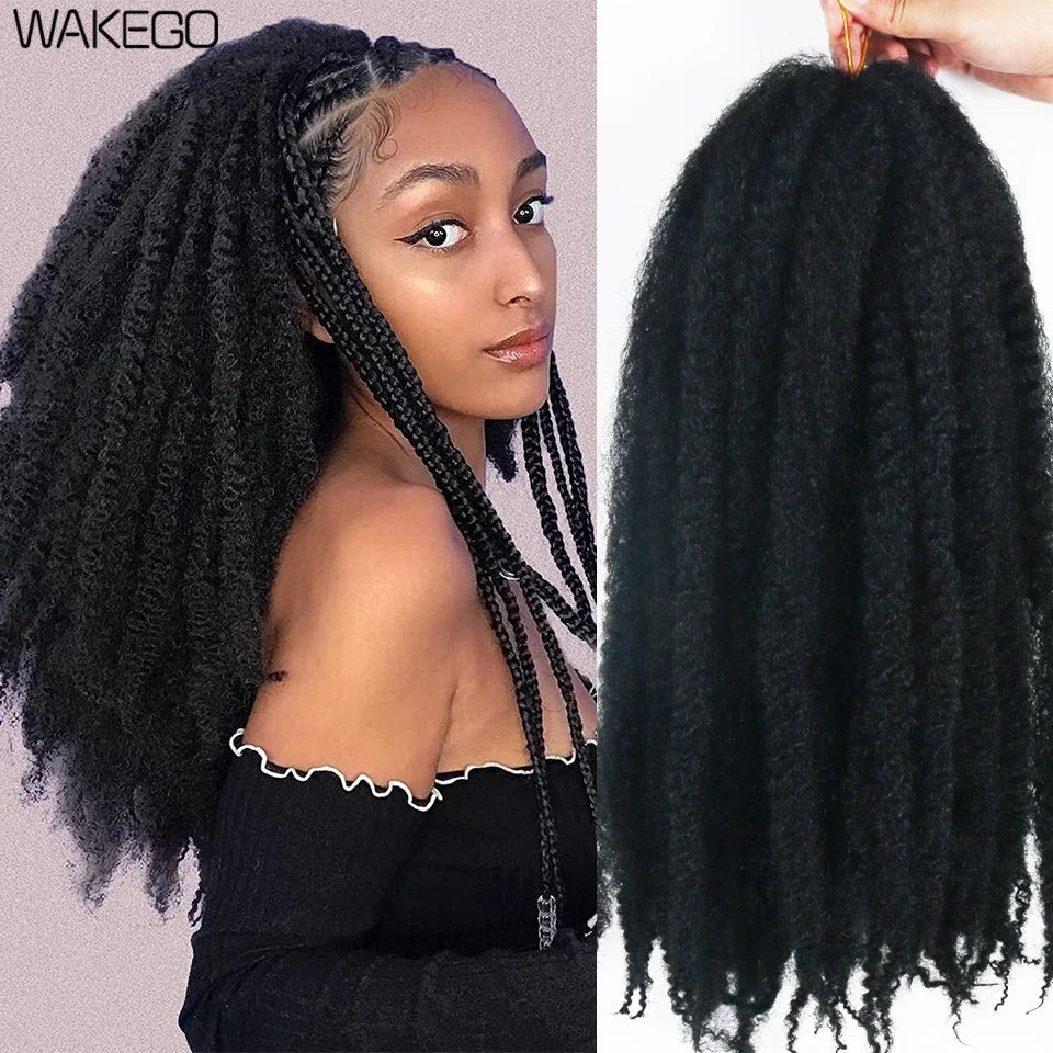 Marley Meche Afro Kinky Braiding Hair 18inch Synthetic Crochet Marly Twist Braids Hair Extensions For Women 100g 30 Strands/Pack