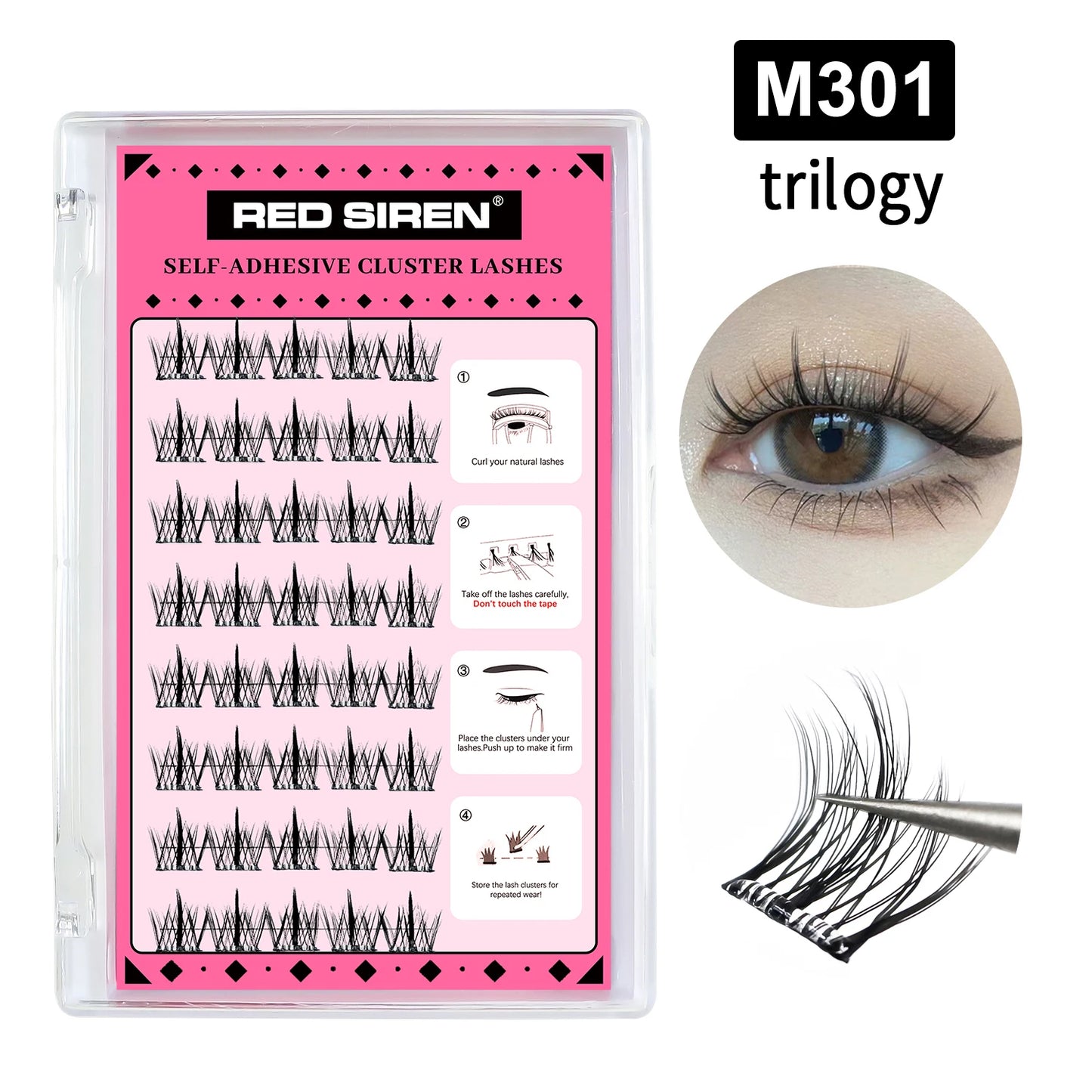 Self Adhesive Bottom Lashes No Glue Needed Reusable Under Eyelash Korean / Makeup DIY Individual Manga Lash Clusters