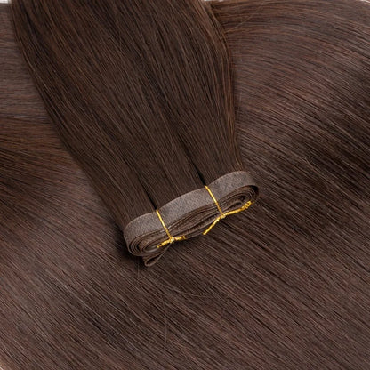 Invisible Long Tape PU Weft Human Hair Bundles Real Natural Hair Seamless & No-Glue Injected Tape In Hair Extensions Thick Ends