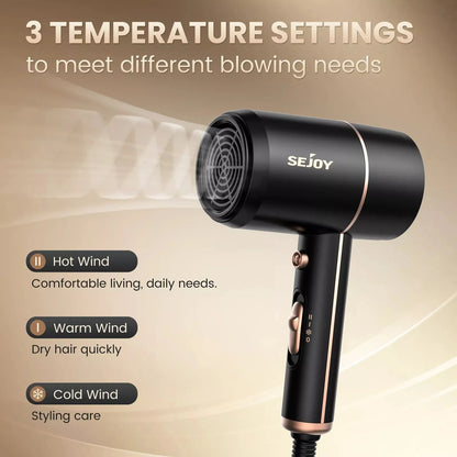 Sejoy Hair Dryer Professional 1800W Salon Hair Dryer Fast Heating Ionic Blow Dryer with Negative Nozzle