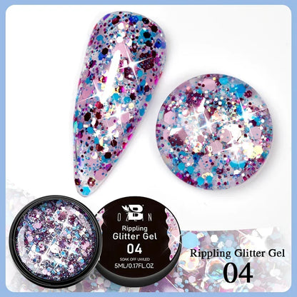 BOZLIN Chameleon Flake Gel Nail Polish Spring Color Sparkling Sequins Soak Off UV Glitter Gel Varnish Nail Art Decoration 5ML