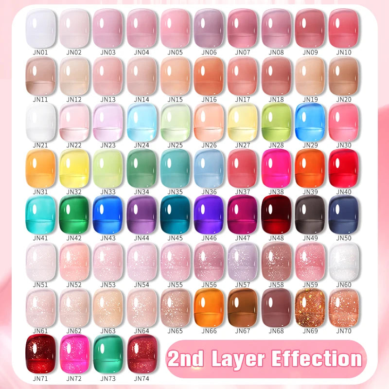 BORN PRETTY Purple Jelly Nude Gel Nail Polish 10ml Translucent Clear Gel Polish French Manicure Milky Natural Transparent Gel