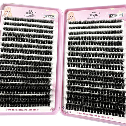 570/640pcs Individul Claster Eyeash Thick & Fluffy Extension 30D/100D Mix Length DIY Cluster Lashes