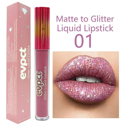 Waterproof Diamond Shimmer Glitter Lip Gloss 15 Colors Matte Glitter Liquid Lipstick Diamond Pearl Colour Lip Gloss Sexy Make Up