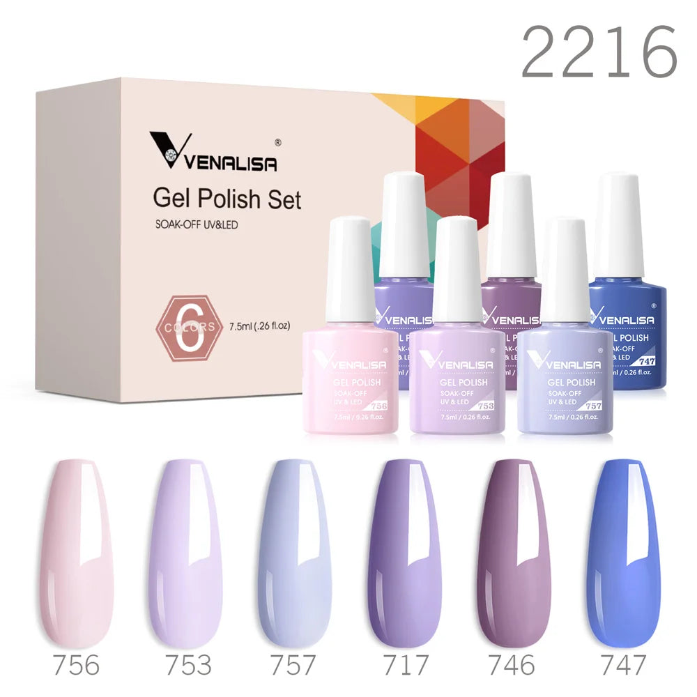 Venalisa Color Nail Gel Polish Kit  Jelly Pink Semi-transparent HEMA FREE Self Leveling Nude Natural Pink Nail Manicure Set