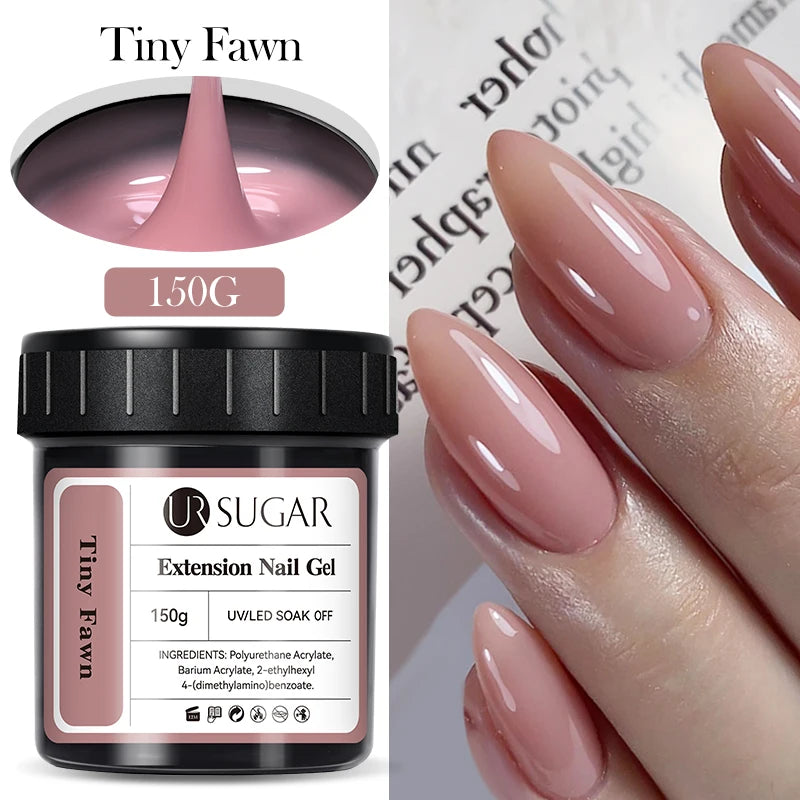 UR SUGAR 150g Quick Extension Gel  Pink Jelly Milky White Camouflage Finger French Hard Gel UV LED Gel Nail Art Design Manicure