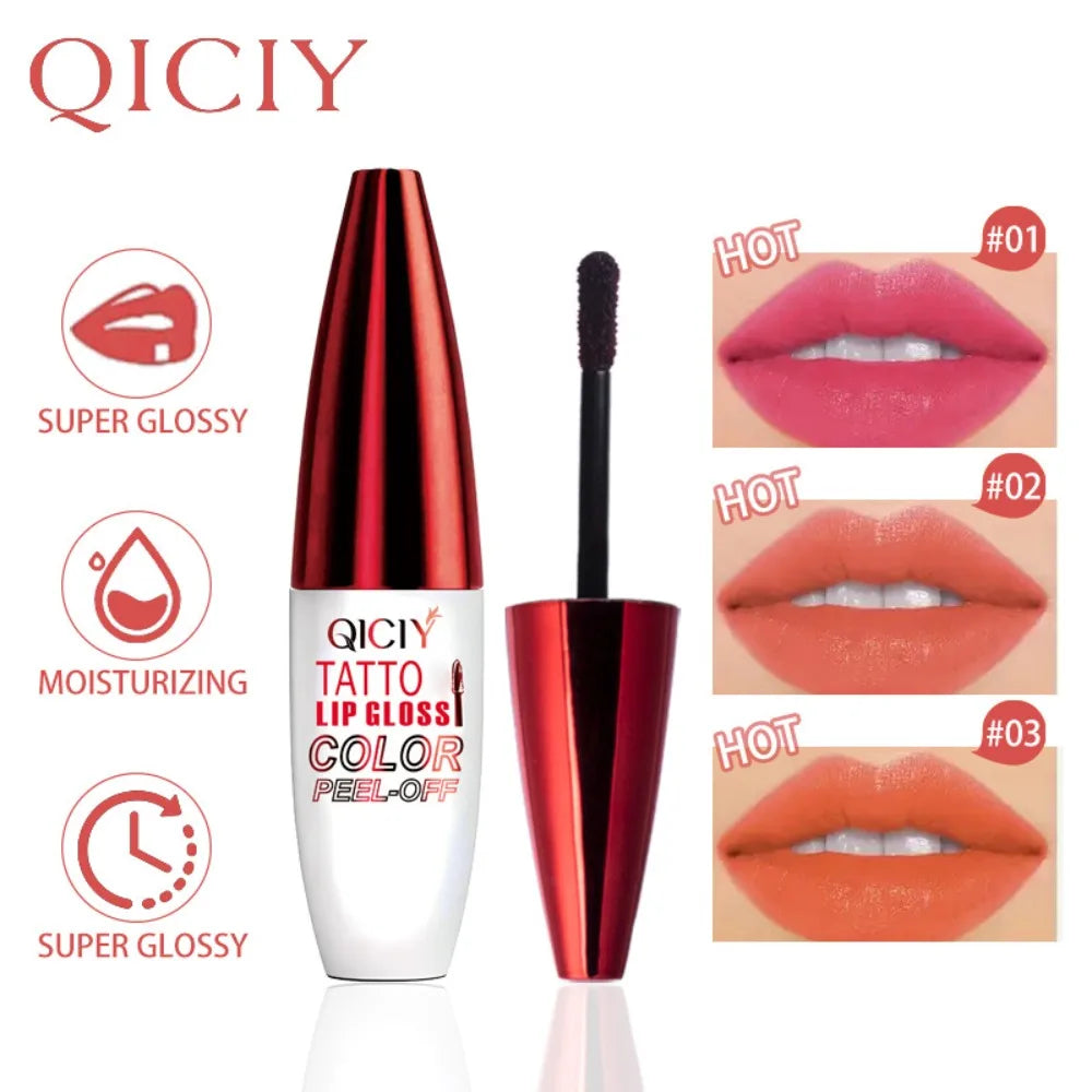 4 Color Liquid Peel-off Lip Gloss Waterproof Long-lasting Matte Lipstick Non-stick Cup Makeup Moisturizing Lip Tattoo Pigment