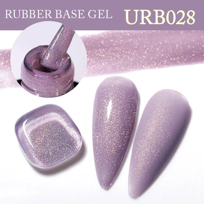 UR SUGAR 7ml Crystal Nude Rubber Base Gel Milky White Pink Gold Glitter Semi Permanent Soak Off UV LED Nail Art Construction Gel