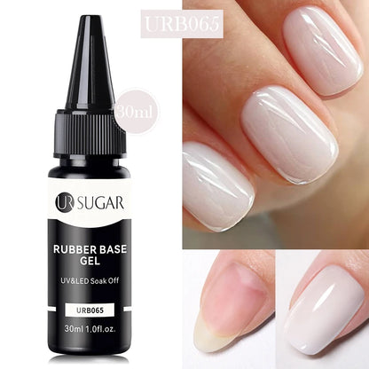 UR SUGAR 30ml Rubber Base Gel Nail Polish Refill Supplier Nude Jelly White UV/LED  Soak Off Profession Hybrid Gel For Manicure