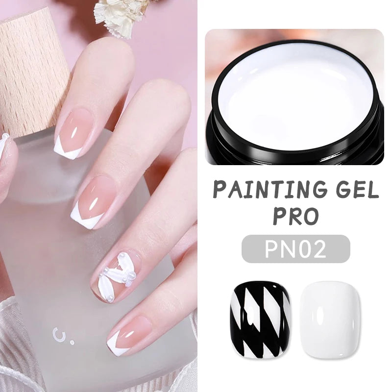 BORN PRETTY 5ml White Black Silver Spider Drawing Gel Nail Polish UV Painting Outline Gel Varnish Nails Art All For Manicure