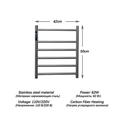 Stainless Steel Electric Heated Towel Rack With Touch Screen.Bathroom Wall Mounted Electric Towel Dryer.110V/220V Towel Radiator