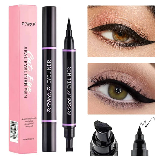 P.TWO.P Stamp Eyeliner Pencil 1 Pcs Double-ended Waterproof Quick Drying Long-Lasting Liquid Eyeliner Makeup Eyes Cosmetics Tool