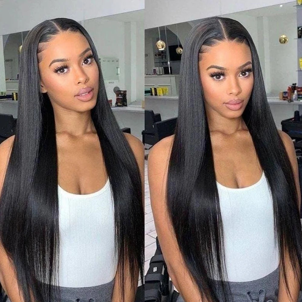 30 40 Inch 250 Density Bone Straight 13X6 Hd Lace Frontal Wig 13X4 Transparent Lace Front Pre Plucked 100% Human Hair For Women