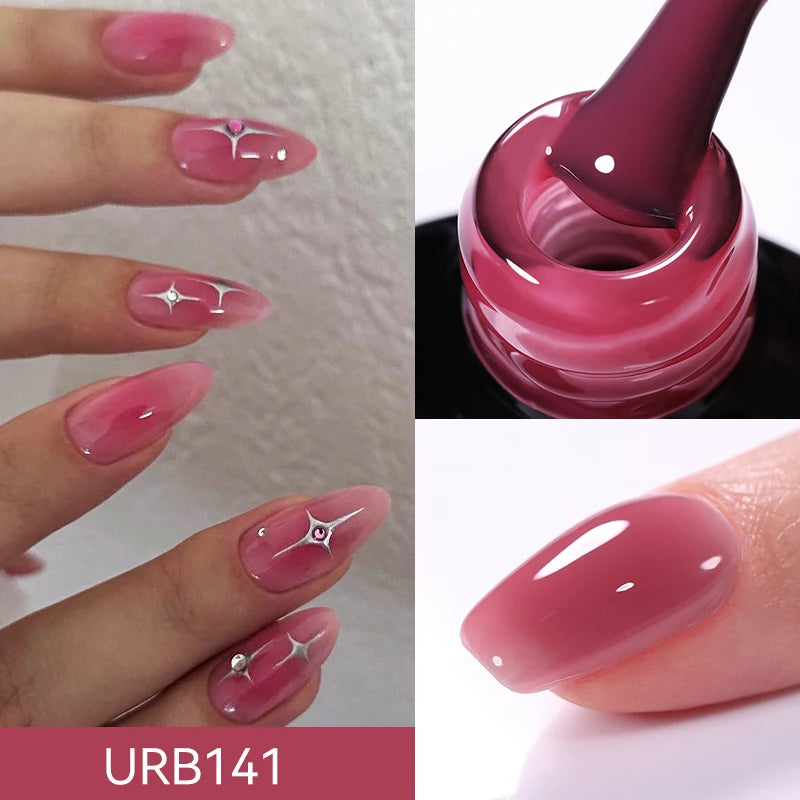 UR SUGAR 7ml Nude Crystal Rubber Base Gel Natural Color Semi Permanent Soak off UV LED Gel Nail Art Varnish