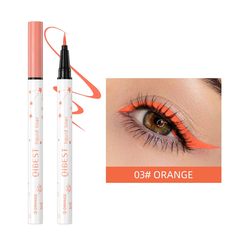 QIBEST High Pigment Eyeliner Pencil Waterproof Smudgeproof Makeup Eye Liner Liquid Black Eyeliner Quick Drying Eyes Cosmetics