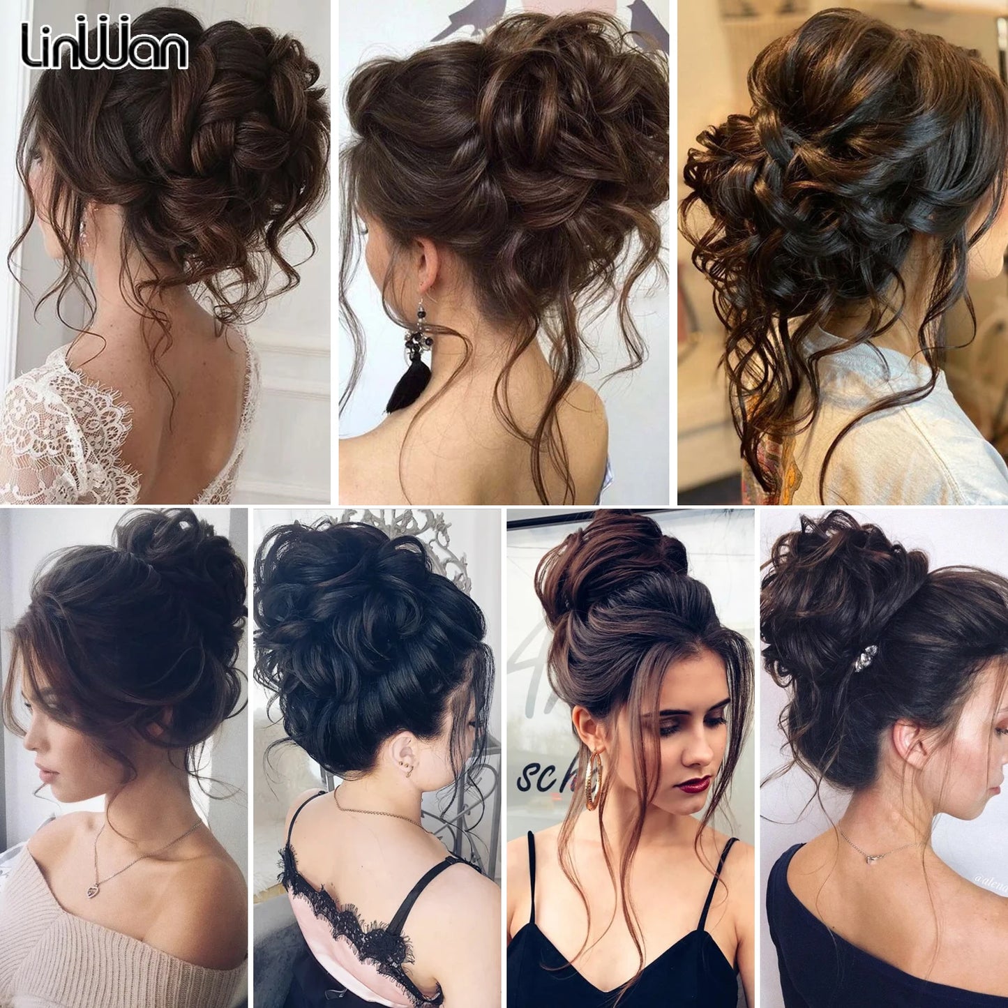 Chorliss Synthetic Claw Chignon Women Messy Curly Fluffy Hair Bun Clip In Ponytail Hair Extensions Natural False Hairpieces