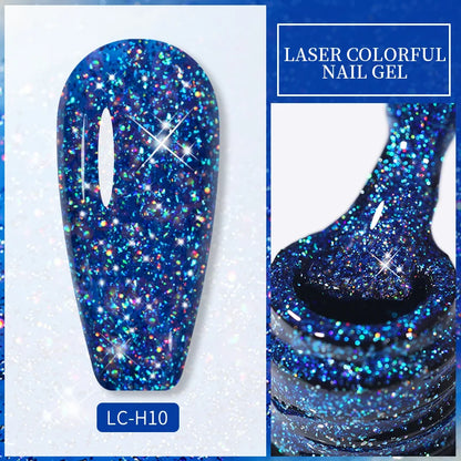 LILYCUTE 7ML Reflective Glitter Gel Nail Polish Bright Sparkling Silver Color Semi-permanent Soak Off Nail Art UV Gel Varnishes