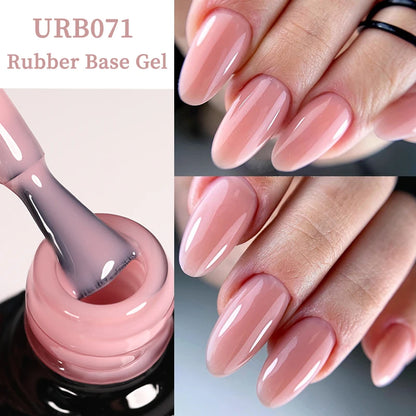 UR SUGAR 7ml Crystal Nude Rubber Base Gel Milky White Pink Gold Glitter Semi Permanent Soak Off UV LED Nail Art Construction Gel