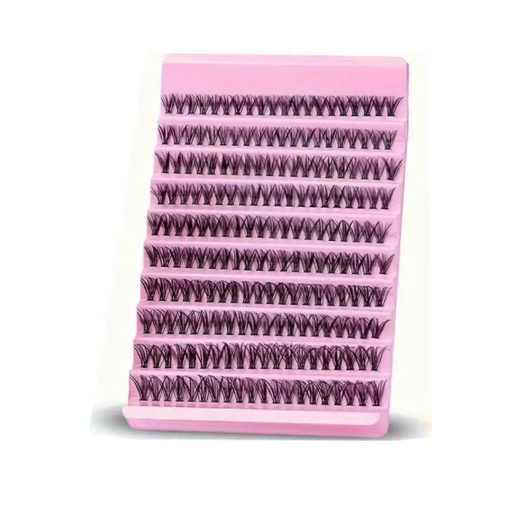 DIY Eyelash Extension Kit 200pcs Individual Lashes Cluster D Curl, 8-16mm Mix Lash Clusters with Lash Tweezers