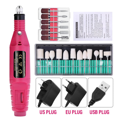 Portable Professional Electric Nail Drill Machine Manicure Tools Pedicure Drill Set Family Nail File Nail Drill Equipment