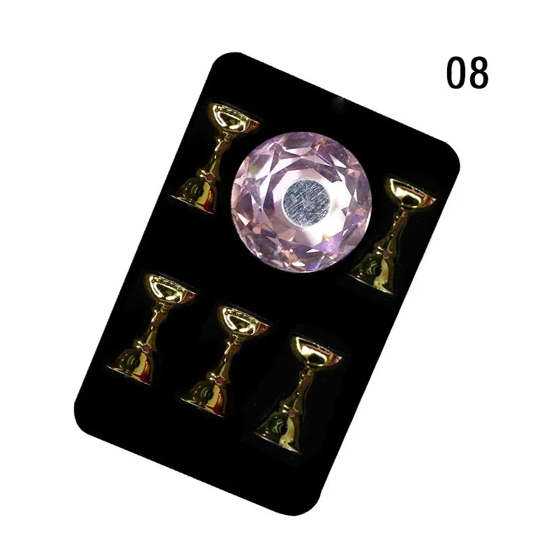 1Set Magnetic Nail Holder Practice Display Stand Nail Polish Acrylic Crystal Showing Shelf Nail Art Tool