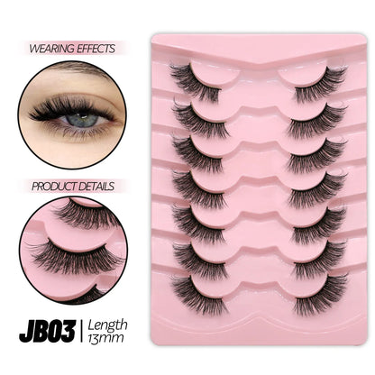 GROINNEYA Half Eyelashes Natural Cat Eye Lashes Soft Wispy Clear Band Lashes With Winged Ends For Extended Eye Look Makeup