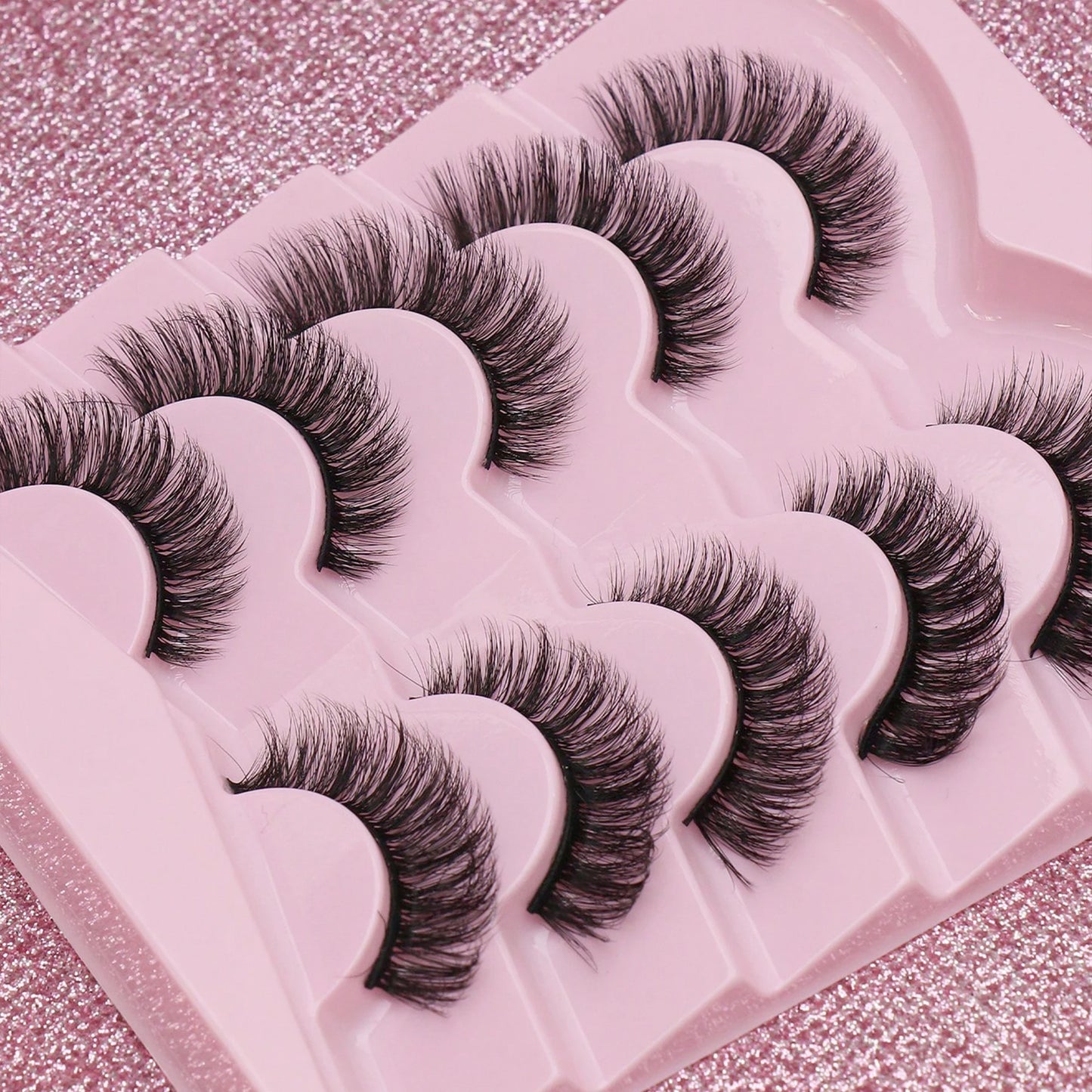 5 Pairs Cat Eye Lashes Faux Mink Eyelashes Winged End Eye Elongated Eyelashes Natural long Manga Lashes Fake Lashes Makeup