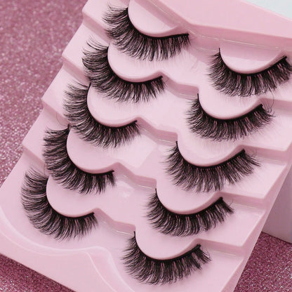 5 Pairs Cat Eye Lashes Faux Mink Eyelashes Winged End Eye Elongated Eyelashes Natural long Manga Lashes Fake Lashes Makeup