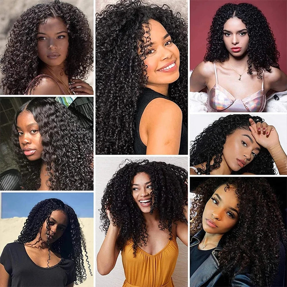 Mongolian Kinky Curly Wig Human Hair 13x4 Curly Lace Front Human Hair Wigs Kinky Curly Lace Closure Wig For Women 180 Density