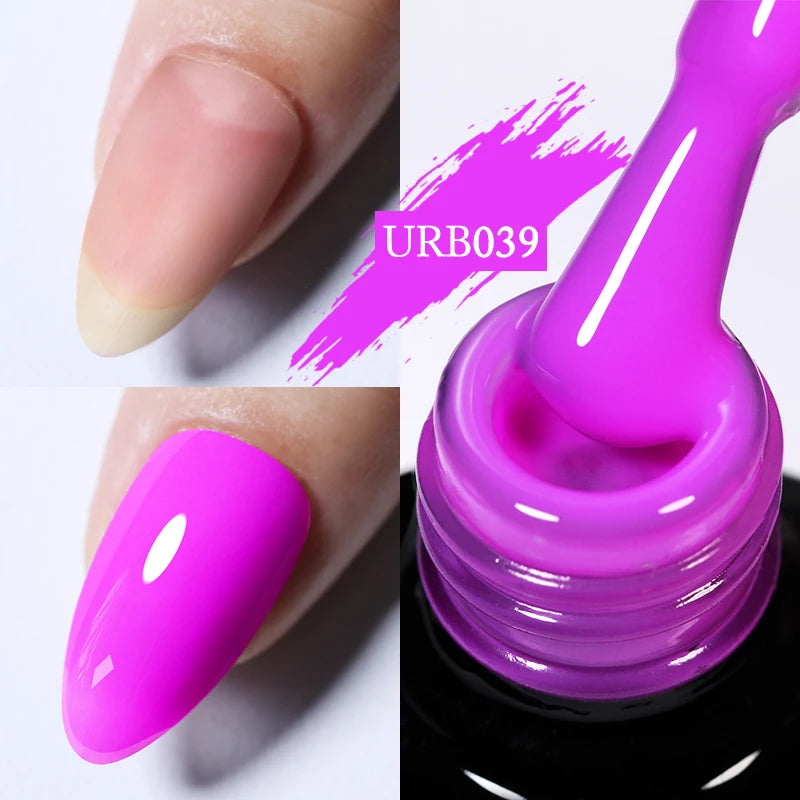 UR SUGAR 7ml Crystal Nude Rubber Base Gel Milky White Pink Gold Glitter Semi Permanent Soak Off UV LED Nail Art Construction Gel