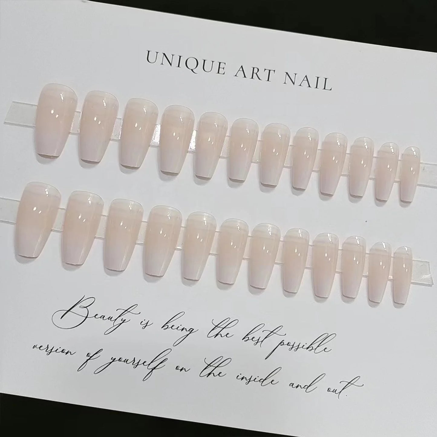 Long Square Press-on Nails Gradual Color Detachable Wearing Nails for Professional Nail Salon