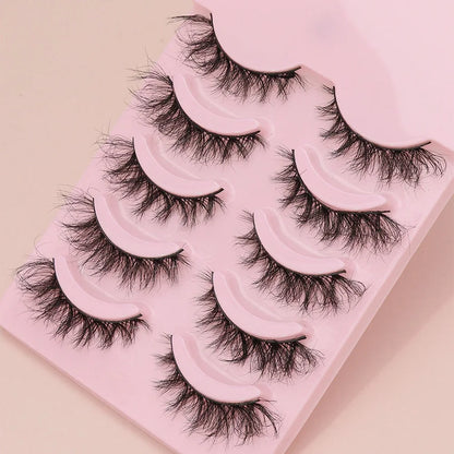 5 Pairs Cat Eye Lashes Faux Mink Eyelashes Winged End Eye Elongated Eyelashes Natural long Manga Lashes Fake Lashes Makeup