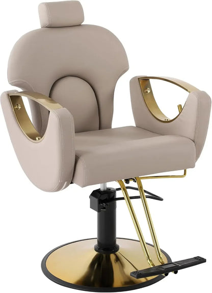 Barber Chair, Salon Chair for Hair Stylist, Hair Reclining Salon Chair, Multi-Function Shampoo Chair for Salon Barbershop