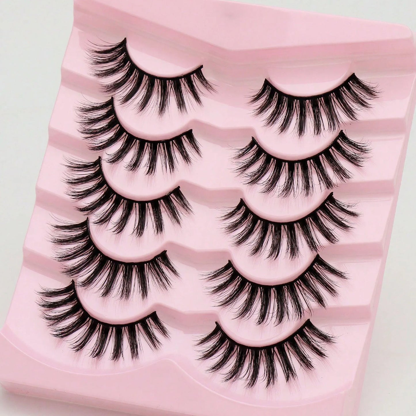 5 Pairs Cat Eye Lashes Faux Mink Eyelashes Winged End Eye Elongated Eyelashes Natural long Manga Lashes Fake Lashes Makeup