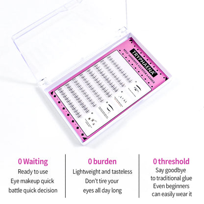 Self Adhesive Bottom Lashes No Glue Needed Reusable Under Eyelash Korean / Makeup DIY Individual Manga Lash Clusters