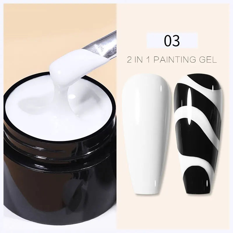 BORN PRETTY 5ml White Black Silver Spider Drawing Gel Nail Polish UV Painting Outline Gel Varnish Nails Art All For Manicure