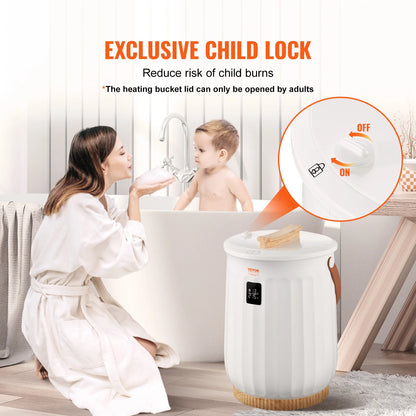 VEVOR Towel Warmer 20L Large Towel Warmer Bucket with LED Screen Auto Shut Off Child Safety Lock Heat 4-Level Time Adjustable