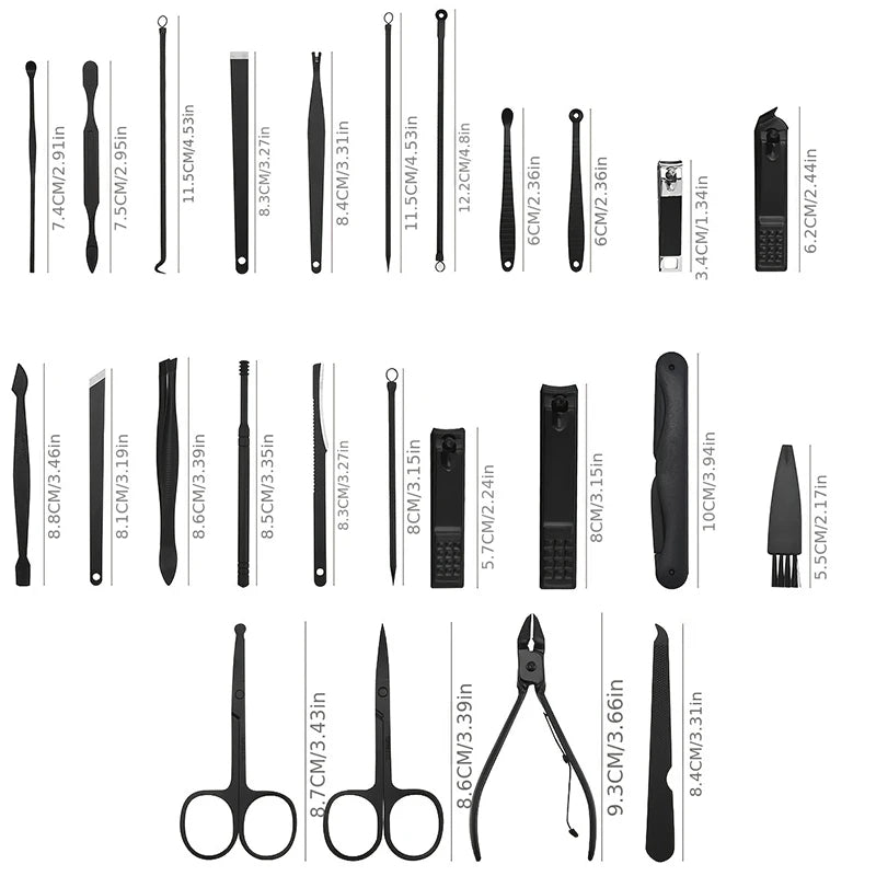 36 PCs New Professional Manicure Set Pedicure Grooming Kit Includes Scissors, Nail Files, and Travel Case Perfect for At-Home