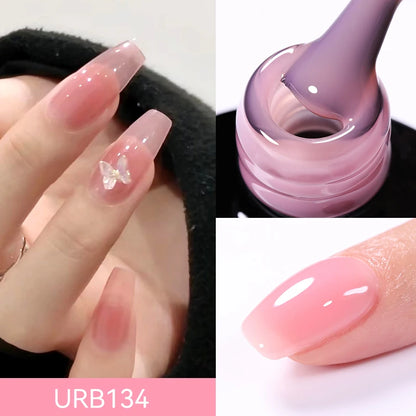 UR SUGAR 7ml Nude Crystal Rubber Base Gel Natural Color Semi Permanent Soak off UV LED Gel Nail Art Varnish